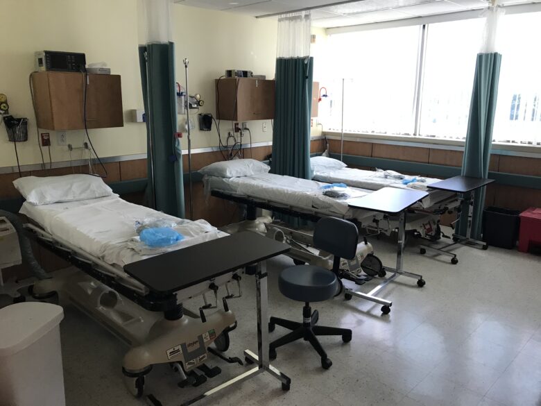 Medical office Sales with a room furnished with hospital beds.